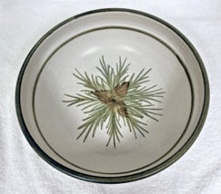 Handmade Pottery Bowl Thrown Pinecone Design Signed Julie 9 3/4&quot; W x 3&quot; T - $44.55