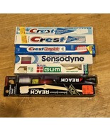 Vintage Toothbrushes Crest Complete Reach Sensodyne Gum Lot Of 7 - $40.58 CAD