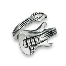 Electric Guitar Ring Stainless Steel Adjustable Music Instrument Band Sizes 7-12 - £13.66 GBP
