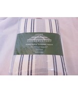 Home Conservatory Pinstripe Ticking 3P King duvet cover shams set Navy - $2,645.11 MXN