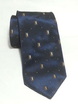 Hugo Boss Men Dress Navy Blue Silk Tie 60&quot; long 3.5&quot; wide made in ITALY - £46.48 GBP