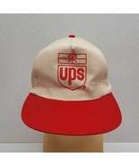 Vintage UPS Baseball Cap Adjustable Snapback Canvas Hat Beige Red - $54.29 CAD