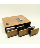 Vintage 3 Drawer 36 Audio Cassette Tape Storage Holder Case Faux Wood Grain - £19.11 GBP