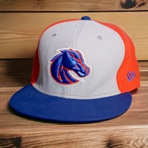 Boise State Broncos Hat Cap New Era Size 7 5/8 Fitted Wool Blue Orange Y2K - £11.57 GBP
