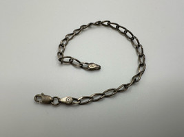 Vintage Sterling Silver Anchor Chain Bracelet Size: 7 inches x 4mm BrB2 - $25.25