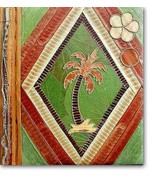 Leaf Notebook Journal Hand Crafted Bali Palm Tree Sun Flower Natural Lea... - £9.74 GBP