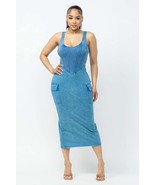 Women&#39;s Acid Washed Cargo Midi Dress - $73.00