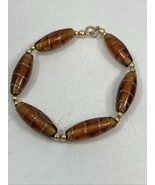 Amber Glass Bead & 14K Gold Filled Clasp & Spacers 6.5” Bracelet - €16,96 EUR Amber Glass Bead & 14K Gold Filled Clasp & Spacers 6.5” Bracelet - €16,96 EUR