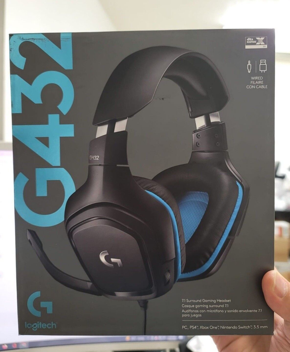 NEW Logitech G432 DTS X 7.1 Surround Sound Wired PC Gaming Headset BOX DISTRESS - £30.83 GBP