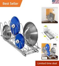 Durable Sliding Kitchen Organizer for Pots and Lids - Smooth Gliding Chr... - $107.57