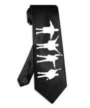 Beatles Help Sign Silhouette necktie black satin silk hand-painted tie - $28.00