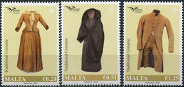 Malta 2019. Traditional Costumes (MNH OG) Set of 3 stamps - £4.74 GBP