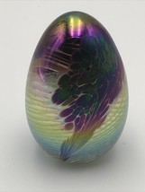 Vintage MSH Mount Saint Helens Ash Art Glass Egg Signed Paperweight 2.5” - $24.14