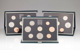 1984, 1985 &amp; 1987 United Kingdom Proof Set Collection w/ 2 Original COA's - $96.77