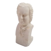 The Immortals RA Bust Composer Bach Carved Alabaster Pressed Salt Stone Statue - £10.17 GBP