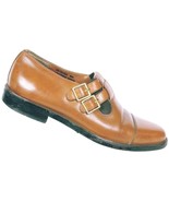 Fratelli Footwear Men&#39;s Brown Leather Monk Strap Cap Toe Slip On Loafers... - £39.35 GBP