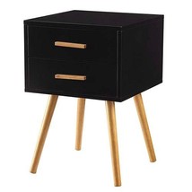 BeUniqueToday Modern Mid-Century Style End Table Nightstand in Black &amp; O... - £169.08 GBP