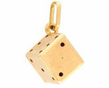 Dice Unisex Charm 14kt Yellow Gold 360466 - £103.09 GBP