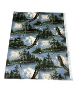 Vintage Hautman Souring Eagle Rock Mountain River Material Fabric 45”x56... - £22.15 GBP