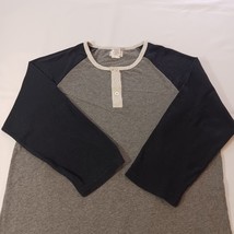 Lee Dungaree Women's Black & Gray 3/4 Sleeve Henley Raglan T-Shirt Size Medium image 8