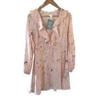 NWT H&amp;M Babydoll Women Bohemian Dress Coquette Ruffle Trimmed Pink Mini ... - $539.21 MXN