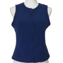 LL Bean Vintage 90s Womens XS 2-4 Fleece Vest Blue Full Zip Casual Warm - £12.24 GBP