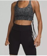 Lululemon Energy Sports Bra Long Line Topography Rhino Black Grey Multi ... - $41.03 CAD