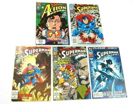Lot 5 Vintage 1991-1993 Superman in Action Comic Books 662, 676, 680, 68... - $24.99