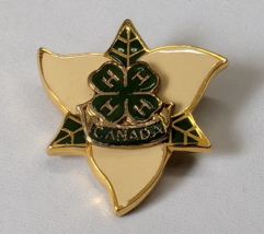 4H CANADA LAPEL PIN ONTARIO TRILLIUM FLOWER FOUR 4 H VINTAGE RETRO ORGAN... - $12.99