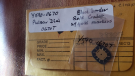 Vintage 1980&#39;s Pulsar Ladies Watch Dial Black Boarder w/ Gold marker # Y590 0670 - £17.92 GBP