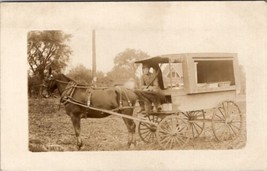 RPPC Horse Drawn Delivery Wagon Man John Harman Postcard A29 - £15.98 GBP