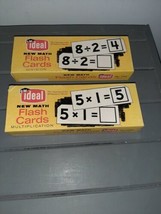 2 VINTAGE 1963-IDEAL NEW MATH Multiplaction &amp; Division FLASH CARDS-NO 78... - $15.00