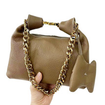 Genuine Leather Women&#39;s Bag Vintage Horn Bag Niche Design Chain Bag All-Match Sh - $65.00