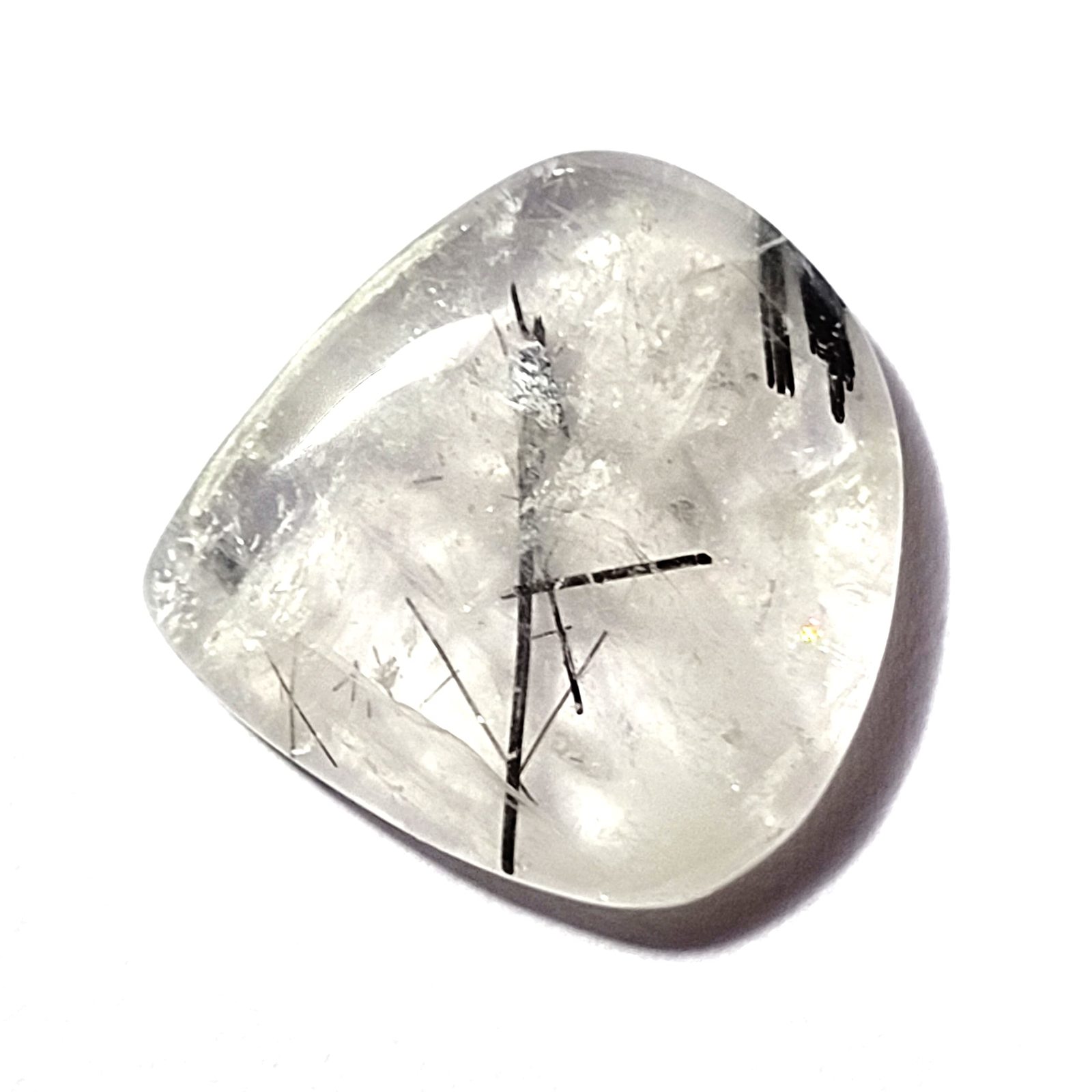 12.04 Carats TCW 100% Natural Beautiful Black Rutile Quartz Fancy Caboch... - $12.73