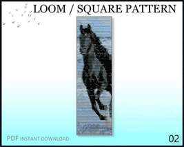 Black Horse Bracelet Loom Pattern No.02 - Delica Seed Beads Bracelet Pat... - £3.14 GBP