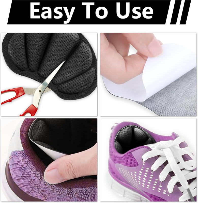 8PCS Heel Pads,Heel Grips Inserts,Reusable Heel Guards Liners,Mesh Self-Adhesive Item image 4