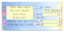 David Bowie Concerto Ticket Stub Luglio 7 1990 Saratoga Molle di New York - £39.40 GBP