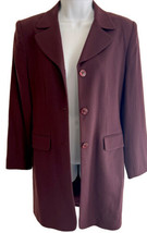 Ice Cube by Michael Dress Jacket Collar Size 6 Burgandy Wool 3 Btn Lined - £23.23 GBP