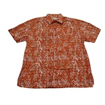 Saddlebred Shirt Mens S Red Leaves Hawaiian Button Up Short Sleeve - $18.69