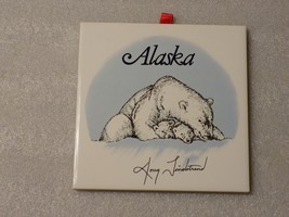 Alaska Polar Bears Print Ceramic Porcelain Art Tile Wall Decor Doug Lindstrand - £27.37 GBP