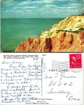 Massachusetts Martha&#39;s Vineyard Posted 1957 to Southbury CT VTG Postcard - £7.34 GBP