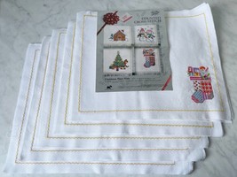 Christmas Place Mats Candamar Counted Cross Stitch Kits - 20 Placemats 18&quot; x 13&quot; - £56.02 GBP