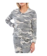 Long Sleeve Banded Hem Camo Print Jewel Neck Pullover - €33,53 EUR