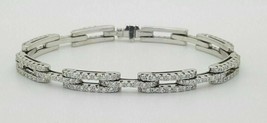 4Ct Round Cut Simulated Diamond Women's Tennis Bracelet 14K White Gold Plated - £174.40 GBP