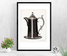 Pewter Coffee Pot by Eugene Barrell 11 x 14 in - £13.38 GBP