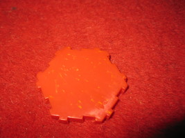 2004 - Heroscape Board Game Piece: Red Lava Liquid 1-way hex tile - $2.50