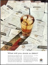 1958 Canadian Club &quot;Canadian Whiskey&quot; PRINT AD What Will You Drink In 19... - $139.27 MXN