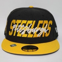 New Era Pittsburgh Steelers 59FIFTY Fitted Hat 7 1/4 Black Gold 2022 NFL Draft - £27.29 GBP