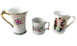 Vintage 3 Tea Coffee Cups No Saucers Royal Scotland Norman Rockwell - £23.64 GBP