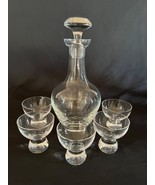 Vintage Art Deco Finnish Clear Glass Decanter with 5 littala Tavastia Gl... - $1,520.35 MXN